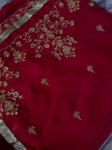 Mazenta Color Chinon Dupatta