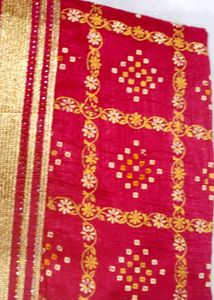 Pink Bandhani Saree