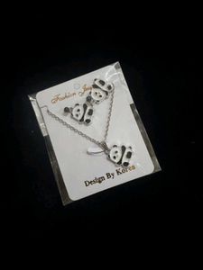 Panda Necklace & Earring Set