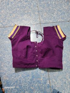 Beautiful Purple Saree With Blouse