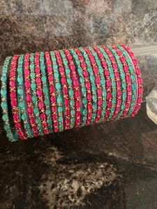 Leaf Design Glass Bangles  For Women’s And Girl
