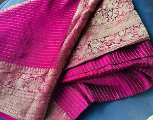 Dark Maroon Saree With Blouse Piece