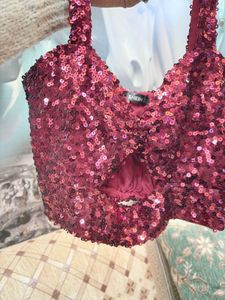 Shein Sequin Party Crop Top