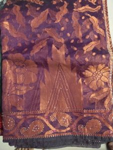 Elegant Purple &amp; Gold Sari