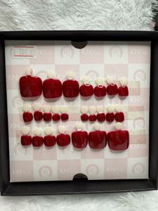 (sale)Maroon Press On Nails 4 Ur Toes- Leg