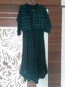 Diwali Sale Heavy Koti Kurti Dark Green