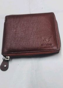 Mens Zipper Maroon Trendy Wallet