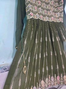 Green Embroidered Kurta Set