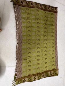 Elegant Beige &amp; Maroon Saree