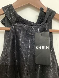 Sparkly Black Party wear knee length Dress