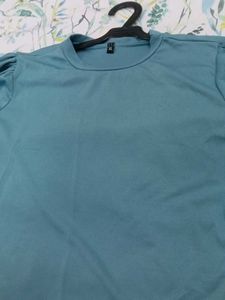 Blue Puff Sleeve Top