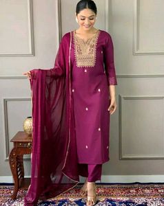 Partywear Burgundy Kurta Set