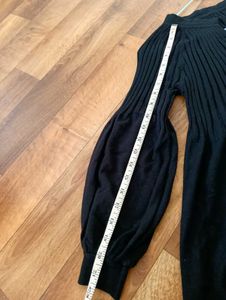 Black Knit fit and flare Midi Dress