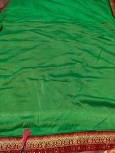 Saree With Border Work And Blouse Piece
