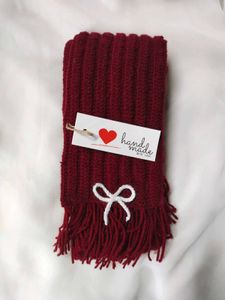 Burgundy Scarf with Bows