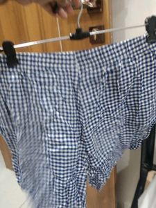 Blue &amp; White Checkered Shorts