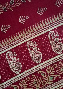 New Pure Cotton Maroon Saree🌼