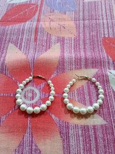 Pearl Hoop Earrings