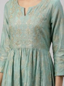 Elegant Teal Printed Maxi Dress