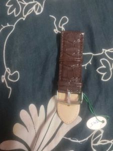 Brown Faux Alligator Leather Watch Strap