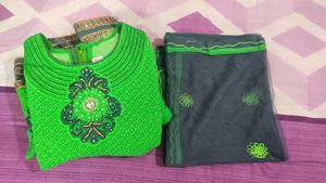 Green Embroidered Salwar Kameez