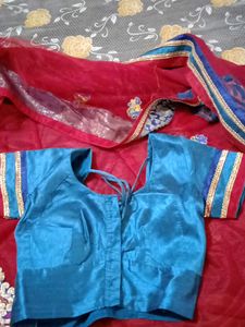 Red and Blue Saree