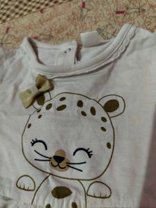 Heart Print Layered Dress With Micky Mouse Tshirt