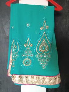 Elegant Teal Saree
