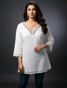 short kurti lace trimmed🎀