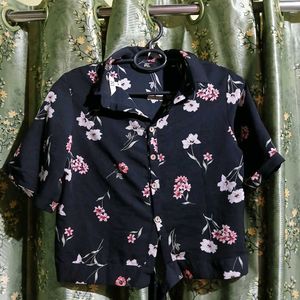 Floral Print Button-Down Top