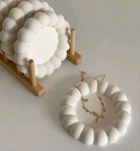 White concrete bubble Decorative Plate