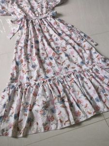 Floral Print Ruffle Maxi Dress
