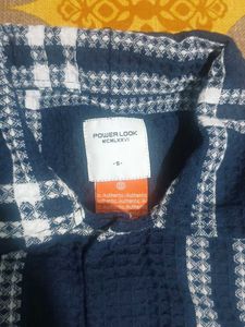Powerlook Blue &amp; White Checked Flannel Shirt