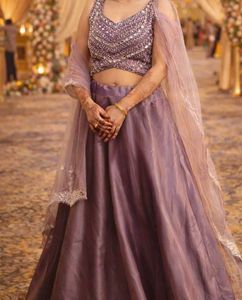 Lavender Sequin Lehenga Choli Set