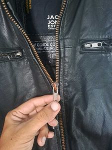 Original Jack &amp; Jones Leather Jacket brand L size