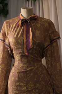 Vintage Korean Brown Dress