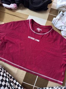 Maroon Crop Top