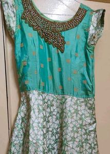 Elegant Aqua &amp; Green Dress