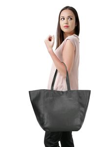 Gray Reversible Tote Bag