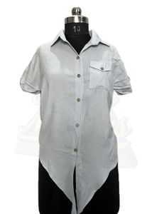 Cute Blue Button-Down Shirt
