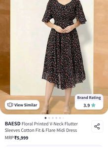 Floral Print Black Dress