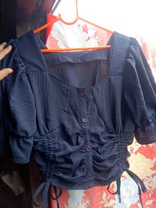 Crop Top Navy Blue