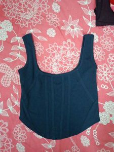 Navy Corset Top