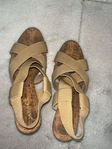 Tan Cork Slingback Sandals - 3 Inch