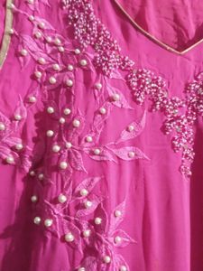Fully Flared Pearl Embroidary Salwar Set