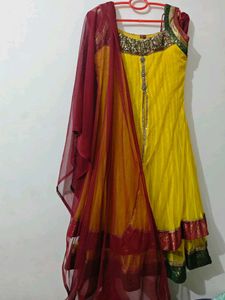 Yellow Anarkali Kurta Set