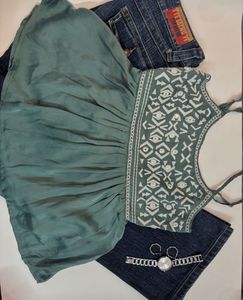 Boho Chic Green Top