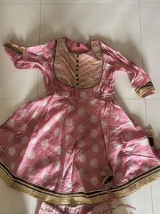 Girls' Pink Ethnic Dress Set