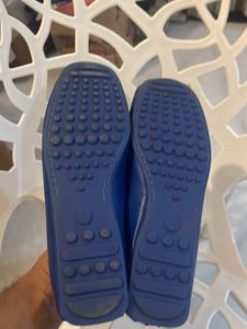 Drish Blue Leather Loafers