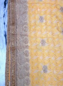 Haldi Saree With Golden Blouse